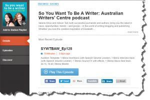 So You Want To Be A Writer podcast